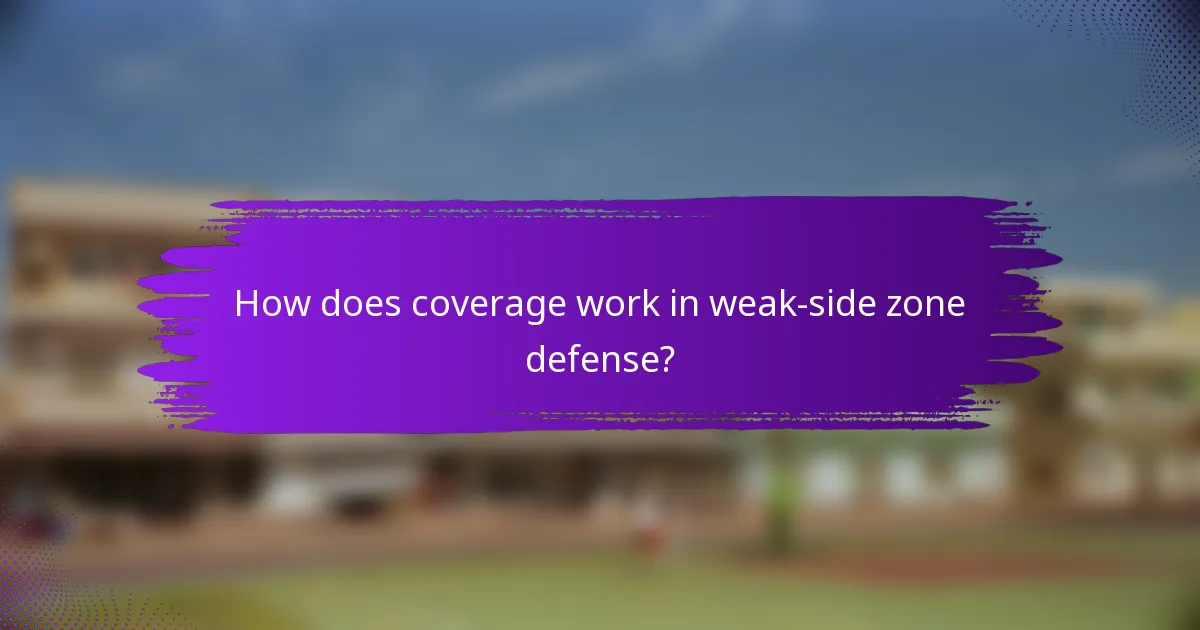 How does coverage work in weak-side zone defense?