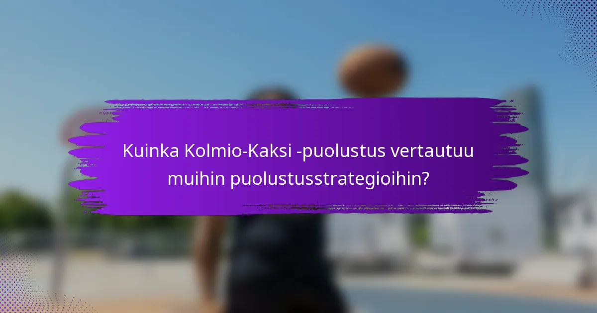 Kuinka Kolmio-Kaksi -puolustus vertautuu muihin puolustusstrategioihin?
