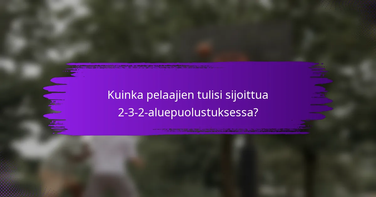 Kuinka pelaajien tulisi sijoittua 2-3-2-aluepuolustuksessa?