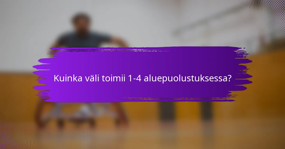 Kuinka väli toimii 1-4 aluepuolustuksessa?