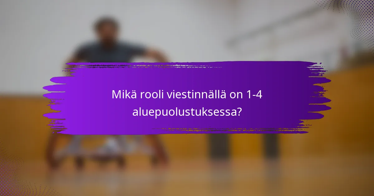 Mikä rooli viestinnällä on 1-4 aluepuolustuksessa?