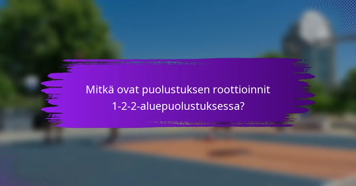 Mitkä ovat puolustuksen roottioinnit 1-2-2-aluepuolustuksessa?