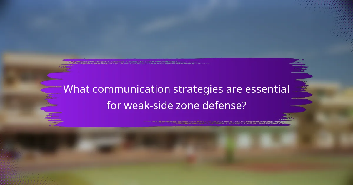 What communication strategies are essential for weak-side zone defense?
